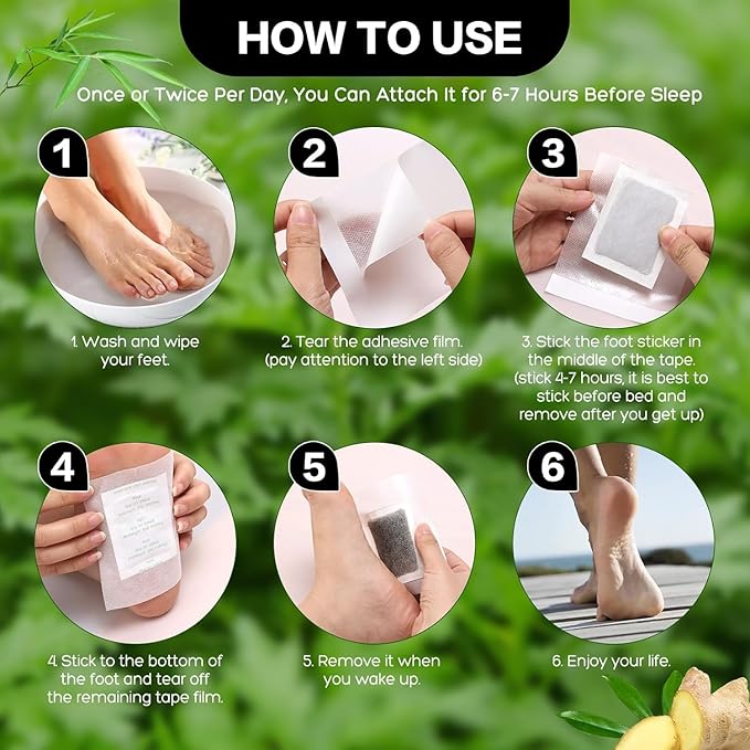 Deep Cleansing Natural Herbs Patches for Internal Toxin Removal, Weight loss, Pain Relief, Better Sleep & Circulation for Men & Women (Buy 1 Get 1 Free) 2x5 packs