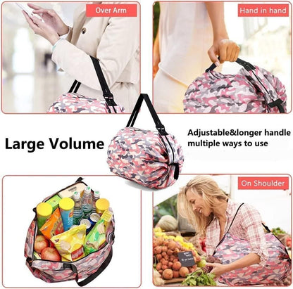 Foldable Shopping Handbag Travel Bag Women Shoulder Waterproof Carry Bag, Folding Tote Bag With Zip (1Pcs)